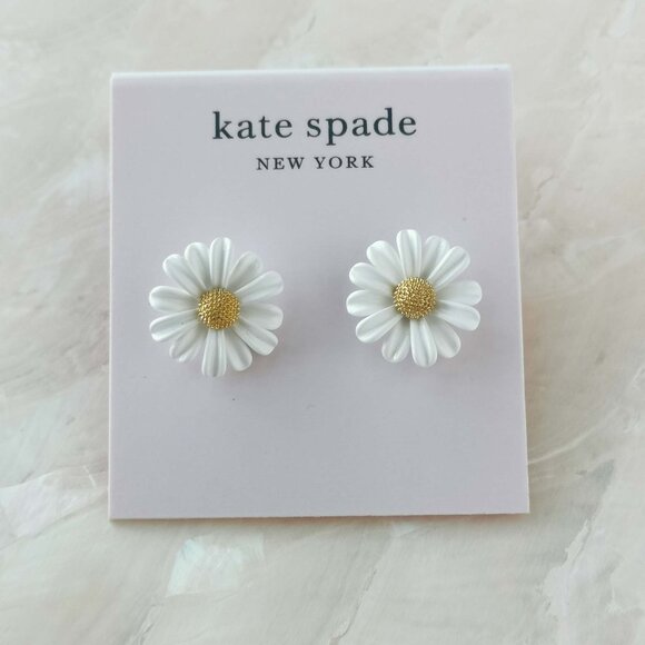Kate Spade Jewelry - Kate Spade • Into The Bloom Gold White Stud Earrings